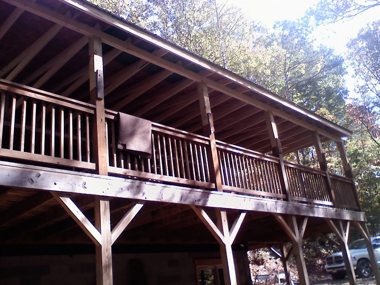 Timber framing under a new elevated porch and deck — Roof Leak Repair in Haddonfield by Roofing Brothers
